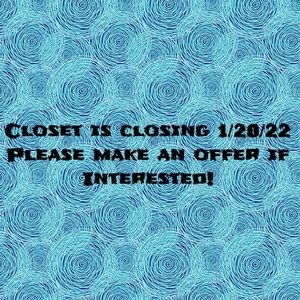 I am closing down my Poshmark closet on 1/20/22. Please make an offer!